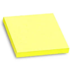 BLOC DE NOTAS ADHESIVAS QUITA Y PON Q-CONNECT 76X76 MM AMARILLO NEON 80 HOJAS