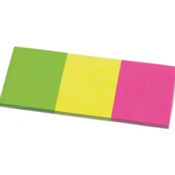 Bloc de notas adhesivas quita y pon q-connect 38x51 mm neon pack 3 unidades con 50 hojas por color