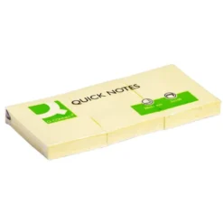Bloc de notas adhesivas quita y pon q-connect 38x51 mm con 100 hojas color amarillo