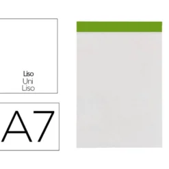 Bloc de notas Din A7 encolado marca Liderpapel liso