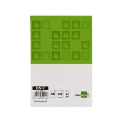 Bloc de notas Din A6 encolado marca Liderpapel 80 hojas cuadricula 4 mm