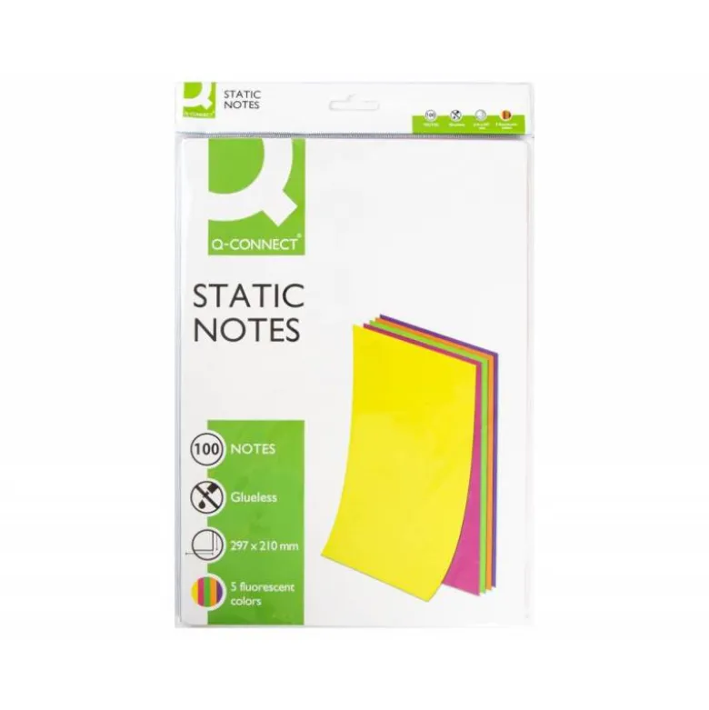 Bloc de notas magneticas quita y pon Q-Connect 210x297 mm 5 colores fluorescentes