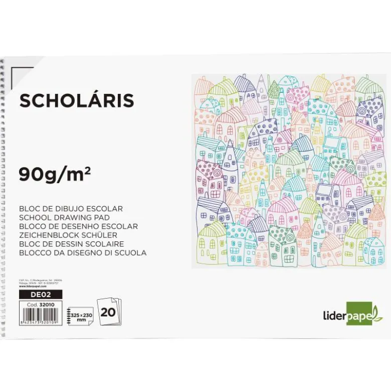 Bloc dibujo Liderpapel de DIN A4 20 hojas 90 gr