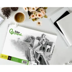 BLOC DIBUJO LIDERPAPEL LINEAL HISTORICO 230X325MM 20 HOJAS 130G/M2 CON RECUADRO PERFORADO