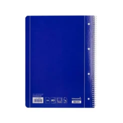 Bloc Din A4 espiral Microperforado Tapa azul Liderpapel 80 hojas