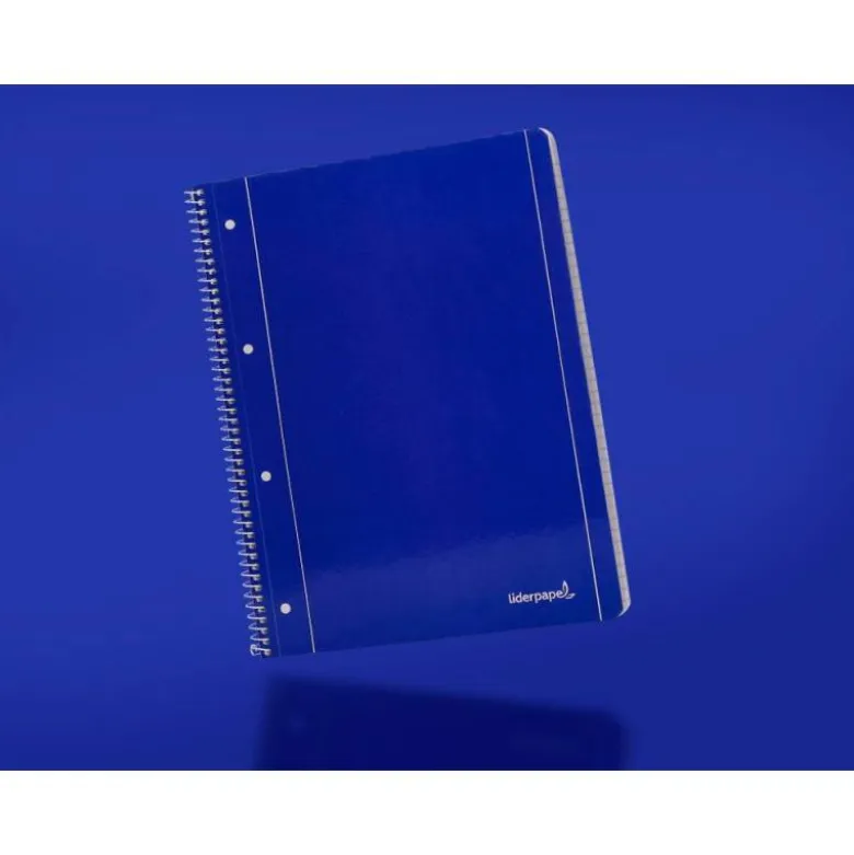 Bloc Din A4 espiral Microperforado Tapa azul Liderpapel 80 hojas