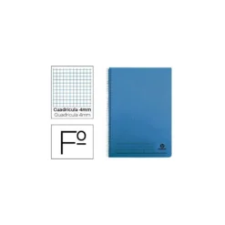 Bloc espiral Liderpapel Folio 100 hojas tapa cartoncillo azul