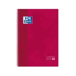 Bloc espiral Oxford Din A-4 extradura 80 hojas microperforado color rojo