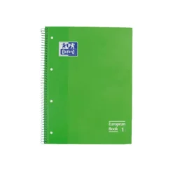 Bloc espiral Oxford Din A-4 extradura microperforado color verde 80 hojas