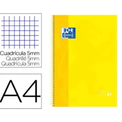 Bloc espiral Oxford Din A-4 extradura 80 hojas microperforado color amarillo