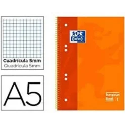 Bloc espiral Oxford Din A5 extradura microperforado 120 hojas color naranja