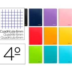 Bloc Liderpapel cuarto smart cuadrícula 6 mm tapa blanda 80 hojas 60 gr color “no se puede elegir”