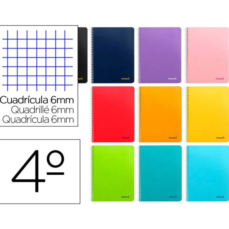 Bloc Liderpapel cuarto smart cuadrícula 6 mm tapa blanda 80 hojas 60 gr color “no se puede elegir”