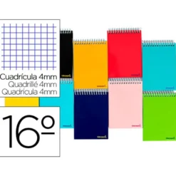 Bloc Liderpapel dieciseisavo apaisado bolsillo smart cuadrícula 4 mm tapa blanda 60 gr 80 hojas color “no se puede elegir”