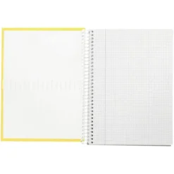 Bloc Liderpapel Din A4 crafy cuadrícula 4mm tapa forrada 90 gr 80 hojas color amarillo