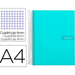 Bloc Liderpapel Din A4 crafycuadrícula 4mm 80 hojas tapa forrada 90 gr color azul
