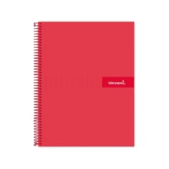 Bloc Liderpapel Din A4 micro crafty cuadrícula 5mm 5 bandas 4 taladros tapa forrada 90 gr 120 hojas color rojo