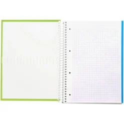 Bloc Liderpapel Din A4 micro crafty cuadrícula 5mm 5 bandas 4 taladros tapa forrada 90 gr 120 hojas color verde