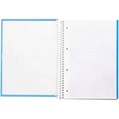 Bloc Liderpapel Din A4 micro crafty cuadrícula 5mm 5 bandas 4 taladros tapa forrada 90 gr 120 hojas color azul