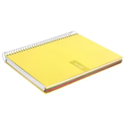 Bloc Liderpapel Din A4 micro crafty cuadrícula 5mm 5 bandas 4 taladros tapa forrada 90 gr 120 hojas color amarillo