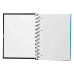 Bloc Liderpapel Din A4 micro crafty cuadrícula 5mm 5 bandas 4 taladros tapa forrada 90 gr 120 hojas color negro