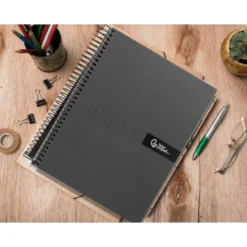 Bloc Liderpapel Din A4 micro crafty cuadrícula 5mm 5 bandas 4 taladros tapa forrada 90 gr 120 hojas color negro