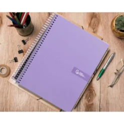 Bloc Liderpapel Din A4 micro crafty cuadrícula 5mm 5 bandas 4 taladros tapa forrada 90 gr 120 hojas morado.