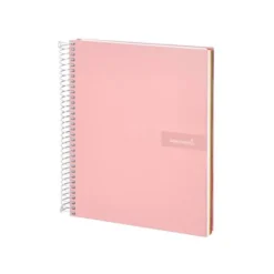 Bloc Liderpapel Din A4 micro crafty cuadrícula 5mm 5 bandas 4 taladros tapa forrada 90 gr 120 hojas color rosa