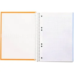 Bloc liderpapel Din A5 micro crafty cuadrícula 5mm 120 hojas tapa forrada 90 gr color naranja