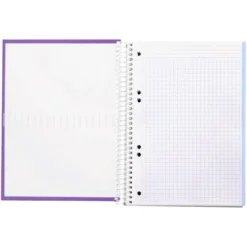 Bloc liderpapel Din A5 micro crafty cuadrícula 5mm 120 hojas tapa forrada 90 gr color violeta
