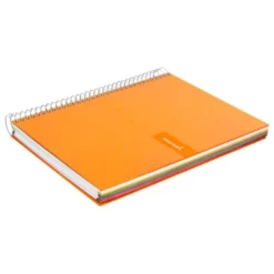 Bloc Liderpapel Din A4 micro crafty cuadrícula 5mm 5 bandas 4 taladros tapa forrada 90 gr 120 hojas naranja