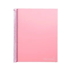 Bloc Liderpapel Din A4 micro jolly cuadrícula 5mm 5 bandas 4 taladros tapa forrada 75 gr 140 hojas color rosa