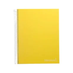 Bloc Liderpapel Din A4 micro jolly cuadrícula 5mm 5 bandas 4 taladros tapa forrada 75 gr 140 hojas color amarillo