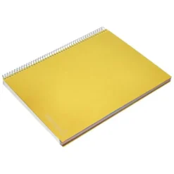 Bloc Liderpapel Din A4 micro jolly cuadrícula 5mm 5 bandas 4 taladros tapa forrada 75 gr 140 hojas color amarillo