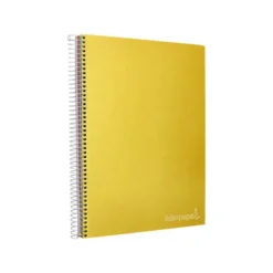 Bloc Liderpapel Din A4 micro jolly cuadrícula 5mm 5 bandas 4 taladros tapa forrada 75 gr 140 hojas color amarillo