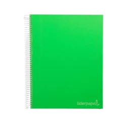 Bloc Liderpapel Din A4 micro jolly cuadrícula 5mm 5 bandas 4 taladros tapa forrada 75 gr 140 hojas color verde