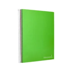 Bloc Liderpapel Din A4 micro jolly cuadrícula 5mm 5 bandas 4 taladros tapa forrada 75 gr 140 hojas color verde
