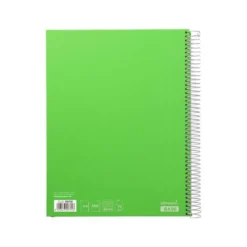 Bloc Liderpapel Din A4 micro jolly cuadrícula 5mm 5 bandas 4 taladros tapa forrada 75 gr 140 hojas color verde