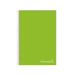 Bloc Liderpapel Din A4 micro jolly cuadrícula 5mm 5 bandas 4 taladros tapa forrada 75 gr 140 hojas color verde