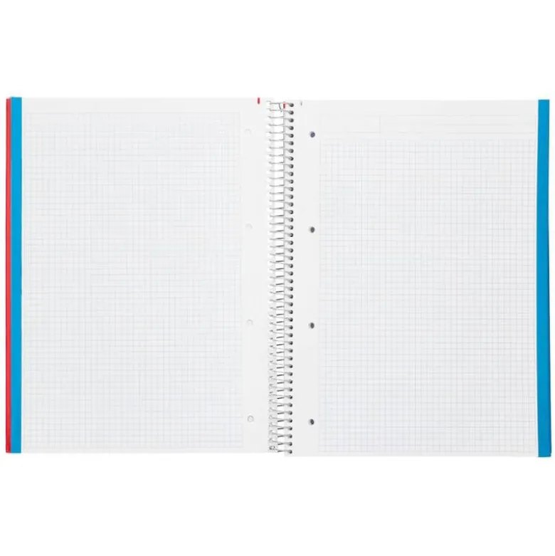 Bloc Liderpapel DIN A4 micro jolly 140 hojas cuadro 4mm 5 bandas 4 taladros tapa forrada 75 gr color “no se puede elegir”