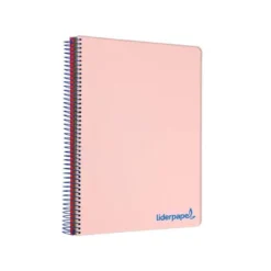 Bloc Liderpapel Din A4 micro wonder cuadrícula 5mm 5 bandas 4 taladros tapa polipropileno 90 gr 120 hojas color rosa