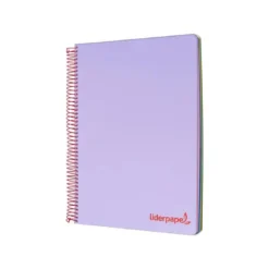 Bloc Liderpapel DIN A5 micro wonder crafty liso 5mm 120 hojas tapa plástico 90 g/m2 color violeta