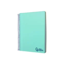 Bloc Liderpapel DIN A6 micro wonder 120 hojas cuadro 5mm 4 bandas tapa plástio 90 gr color verde