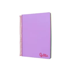 Bloc Liderpapel DIN A6 micro wonder 120 hojas cuadro 5mm 4 bandas tapa plástio 90 gr color violeta