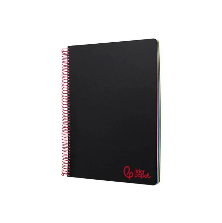 Bloc Liderpapel DIN A6 micro wonder 120 hojas cuadro 5mm 4 bandas tapa plástio 90 gr color negro