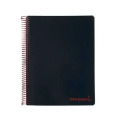 Bloc Liderpapel Din A4 micro wonder cuadrícula 5mm 5 bandas 4 taladros tapa polipropileno 90 gr 120 hojas color negro