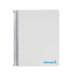 Bloc Liderpapel Din A4 micro wonder cuadrícula 5mm 5 bandas 4 taladros tapa polipropileno 90 gr 120 hojas color gris