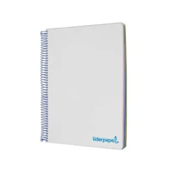 Bloc Liderpapel Din A4 micro wonder cuadrícula 5mm 5 bandas 4 taladros tapa polipropileno 90 gr 120 hojas color gris