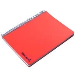 Bloc Liderpapel Din A4 micro wonder cuadrícula 5mm 5 bandas 4 taladros tapa polipropileno 90 gr 120 hojas color rojo