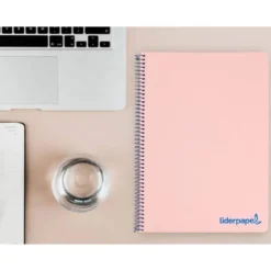 Bloc Liderpapel Din A4 wonder cuadrícula 4mm tapa polipropileno 90 gr color rosa